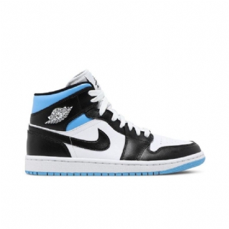 Dámské Boty Air Jordan 1 Mid Bílý Modrý Černá