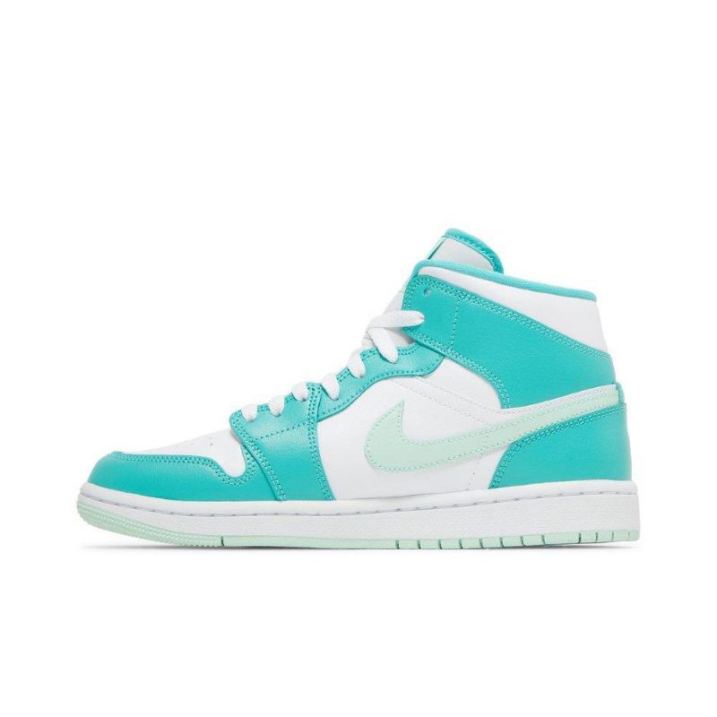 Dámské Boty Air Jordan 1 Mid Bílý Modrý Zelená