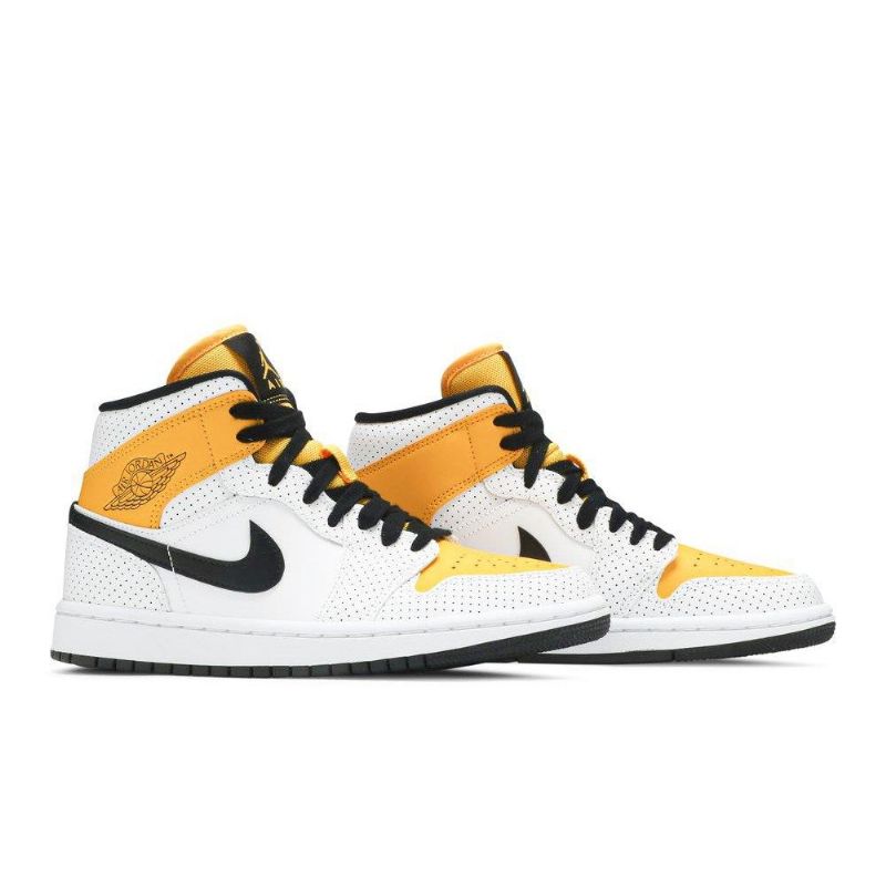 Dámské Boty Air Jordan 1 Mid Bílý Zlatý Černá