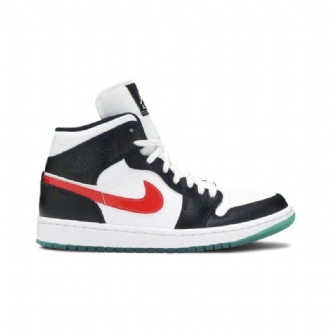 Dámské Boty Air Jordan 1 Mid Černá Bílá Červená Zelená