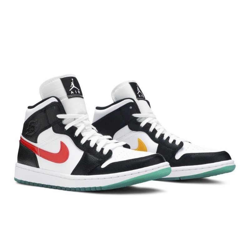 Dámské Boty Air Jordan 1 Mid Černá Bílá Červená Zelená