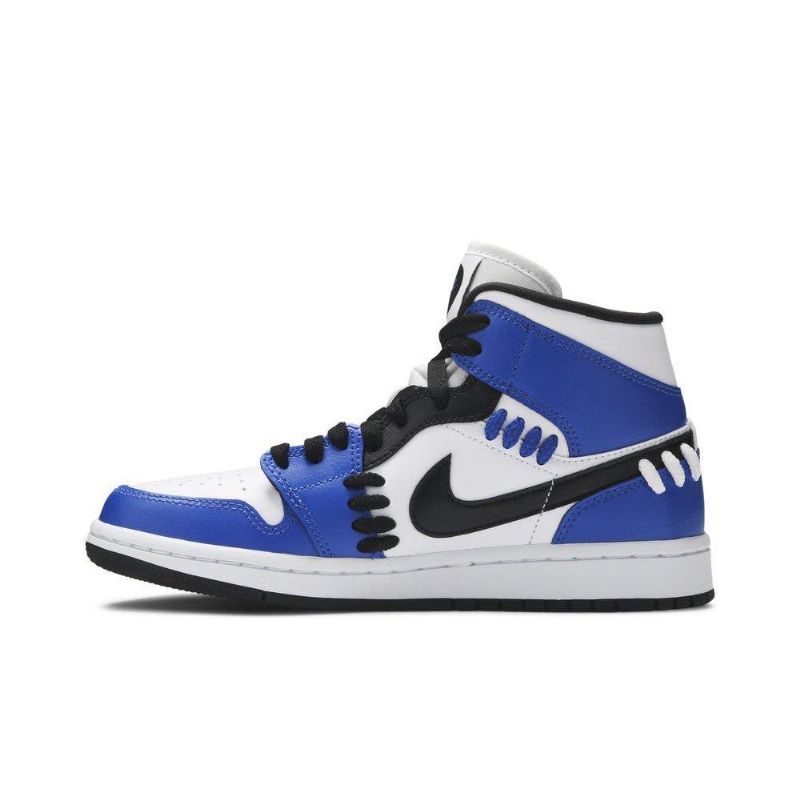 Dámské Boty Air Jordan 1 Mid Modrý Bílý Černá