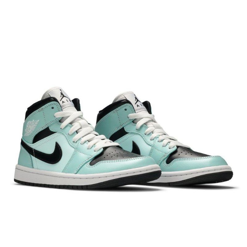 Dámské Boty Air Jordan 1 Mid Modrý Černá Bílý