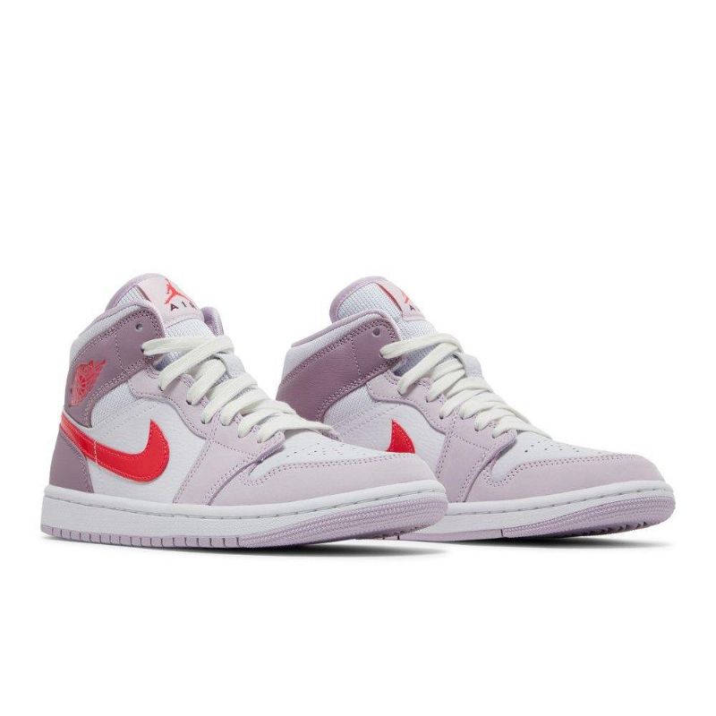 Dámské Boty Air Jordan 1 Mid Nachový Bílý Červené