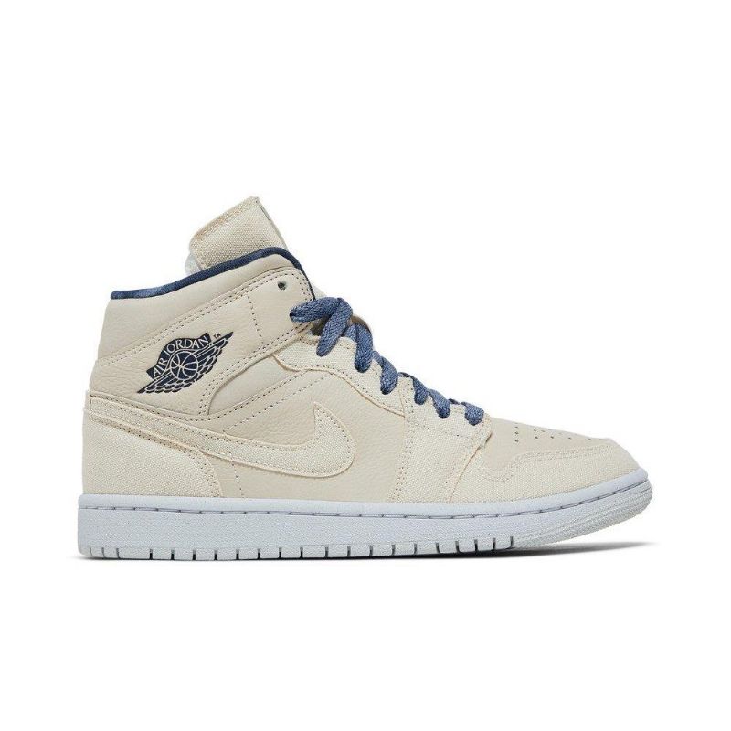 Dámské Boty Air Jordan 1 Mid Se Béžová Tmavě Modrá Modrý