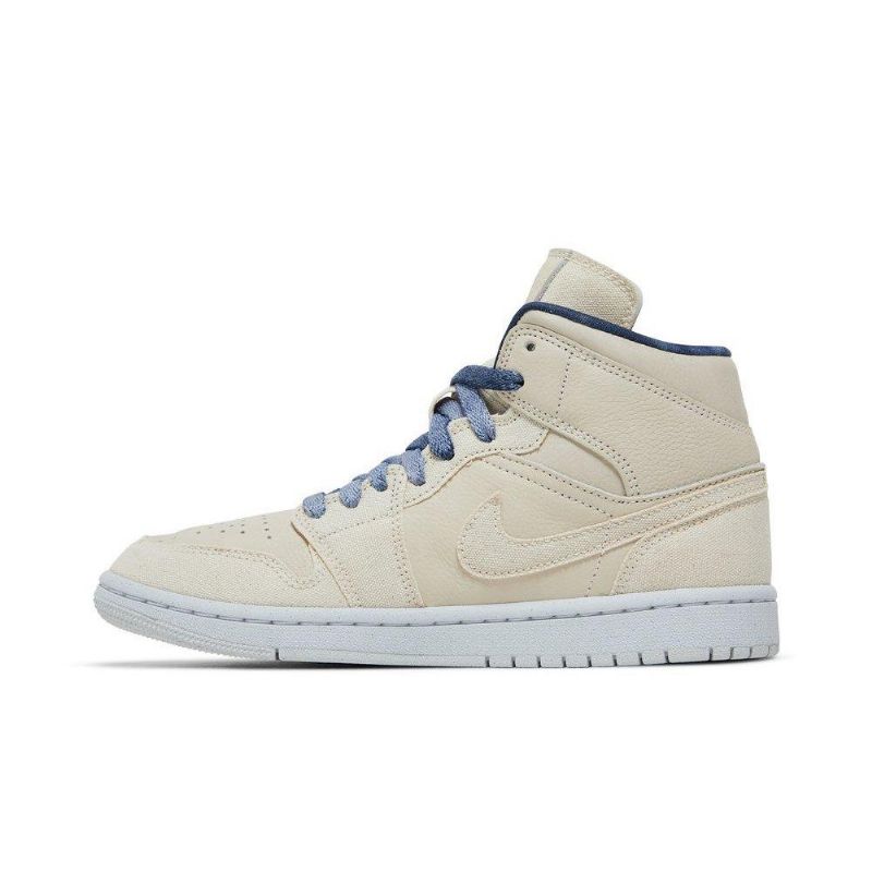 Dámské Boty Air Jordan 1 Mid Se Béžová Tmavě Modrá Modrý