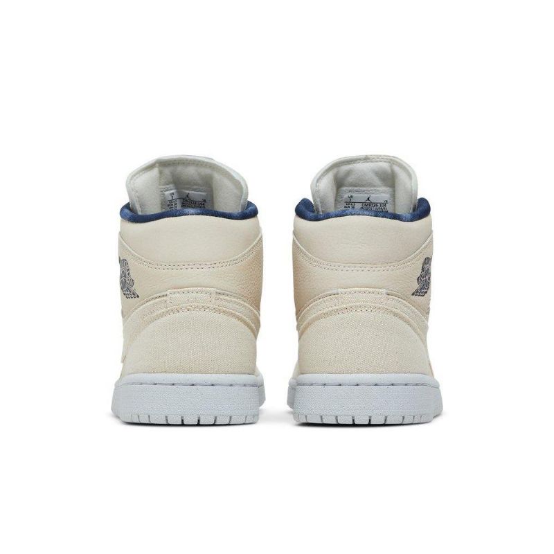 Dámské Boty Air Jordan 1 Mid Se Béžová Tmavě Modrá Modrý