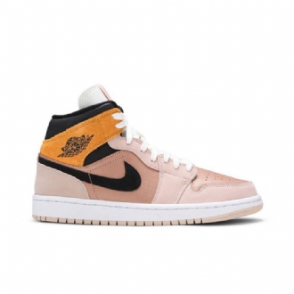 Dámské Boty Air Jordan 1 Mid Se Béžová Zlatá Černá Bílá