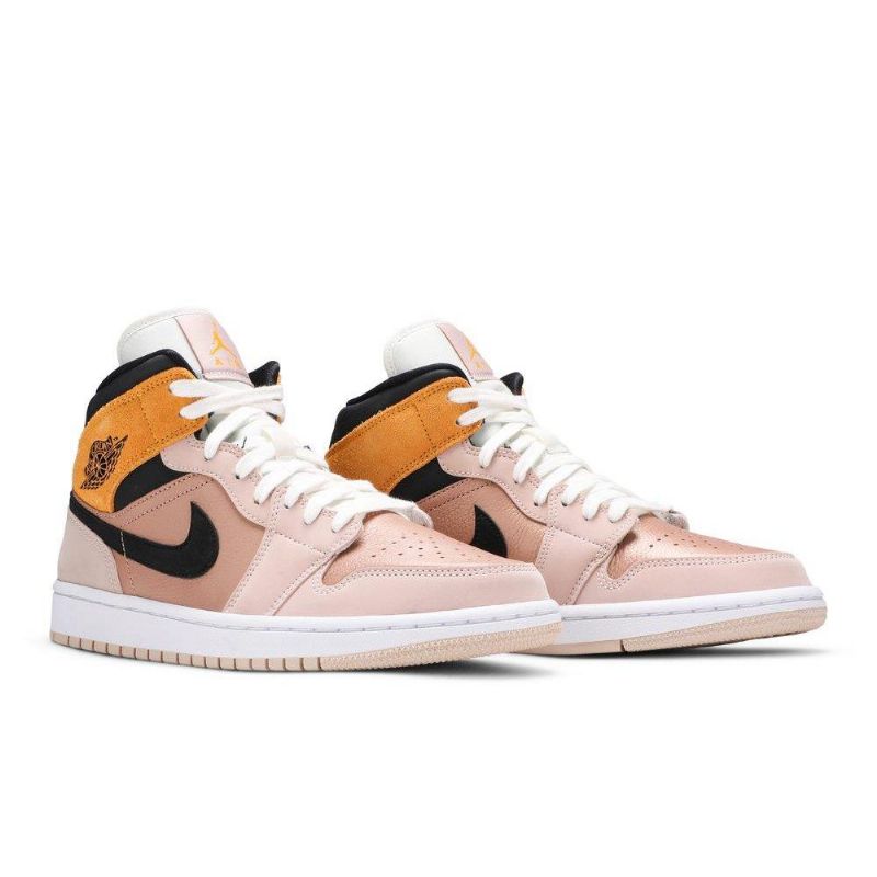 Dámské Boty Air Jordan 1 Mid Se Béžová Zlatá Černá Bílá
