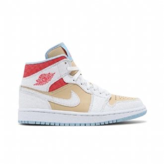 Dámské Boty Air Jordan 1 Mid Se Bílá Hnědá Červená Modrá