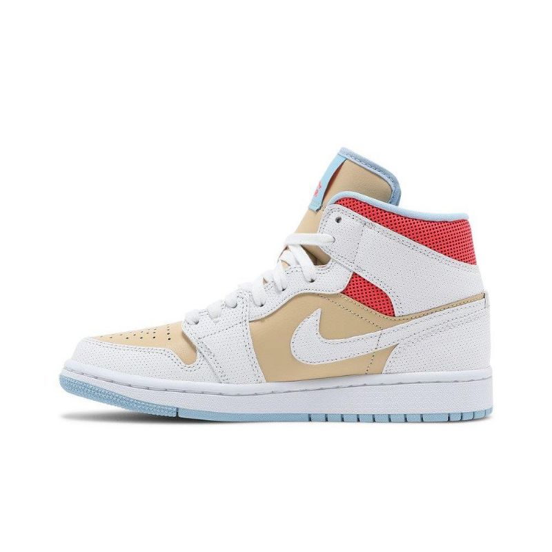 Dámské Boty Air Jordan 1 Mid Se Bílá Hnědá Červená Modrá