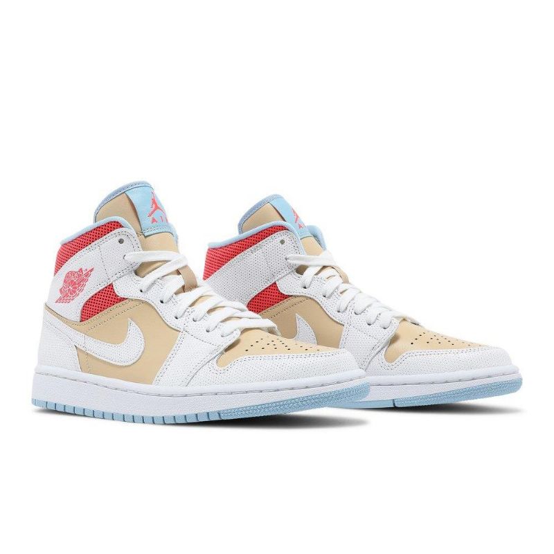 Dámské Boty Air Jordan 1 Mid Se Bílá Hnědá Červená Modrá