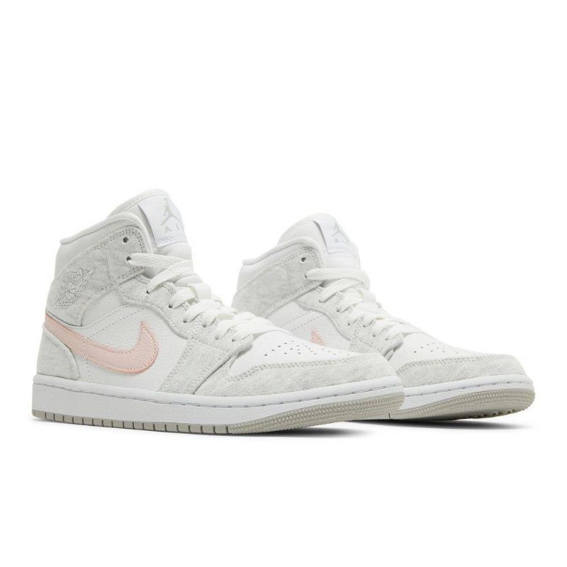Dámské Boty Air Jordan 1 Mid Se Bílý Šedá Růžová
