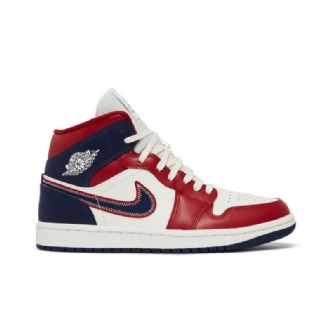 Dámské Boty Air Jordan 1 Mid Se Červené Bílý Tmavě Modrá Modrý
