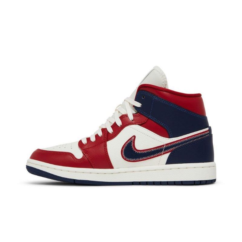 Dámské Boty Air Jordan 1 Mid Se Červené Bílý Tmavě Modrá Modrý