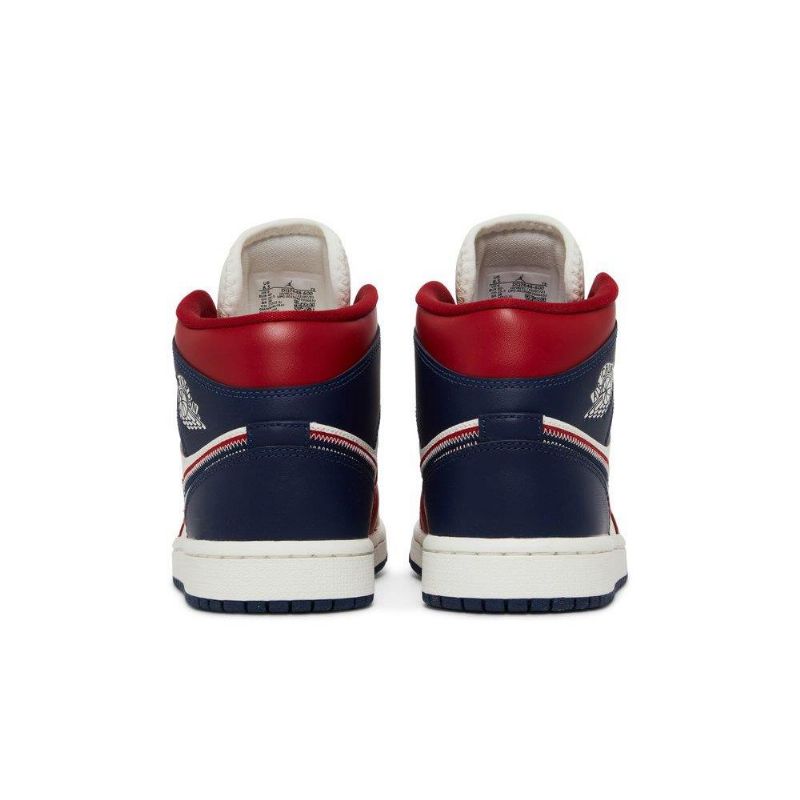 Dámské Boty Air Jordan 1 Mid Se Červené Bílý Tmavě Modrá Modrý