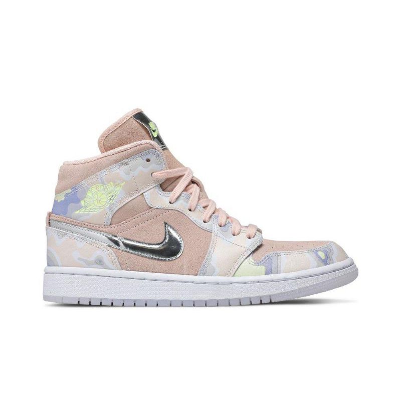 Dámské Boty Air Jordan 1 Mid Se Růžová Stříbrný Zelená