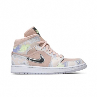Dámské Boty Air Jordan 1 Mid Se Růžová Stříbrný Zelená