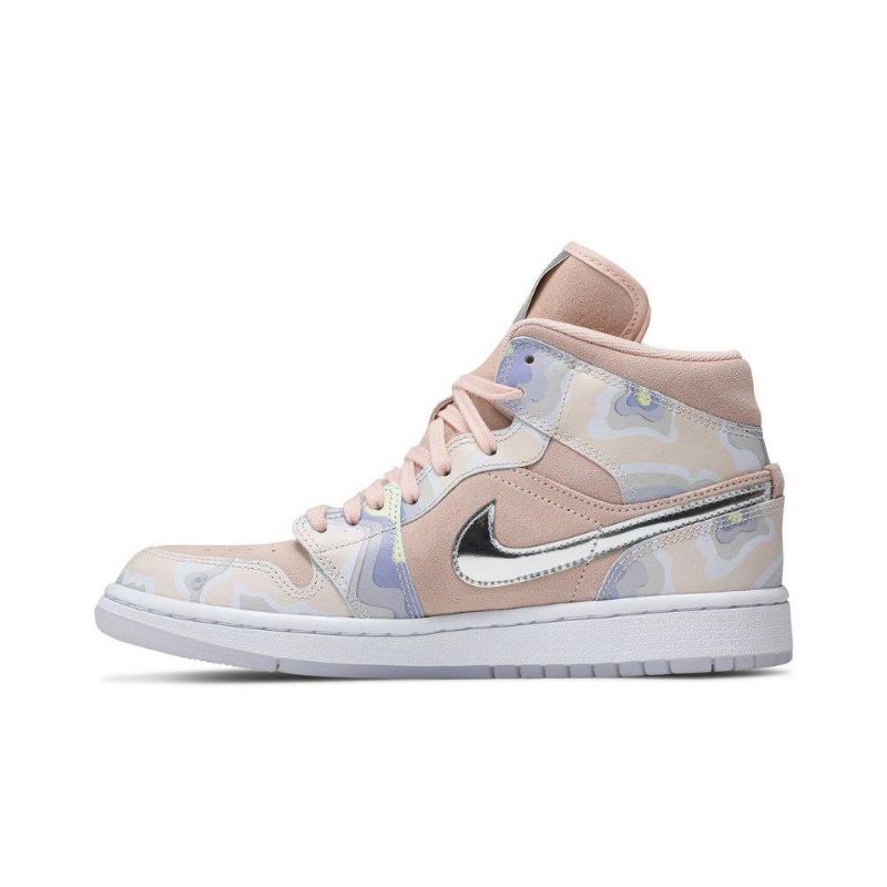 Dámské Boty Air Jordan 1 Mid Se Růžová Stříbrný Zelená