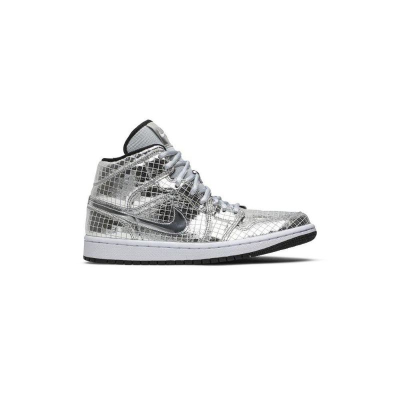 Dámské Boty Air Jordan 1 Mid Stříbrný Bílý