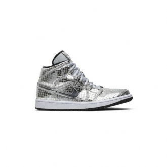 Dámské Boty Air Jordan 1 Mid Stříbrný Bílý