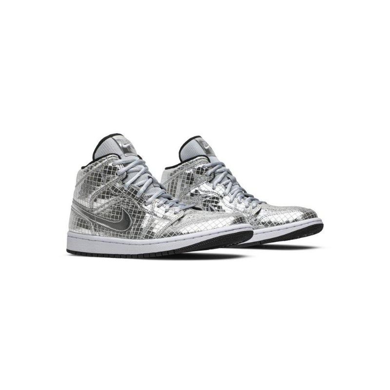 Dámské Boty Air Jordan 1 Mid Stříbrný Bílý