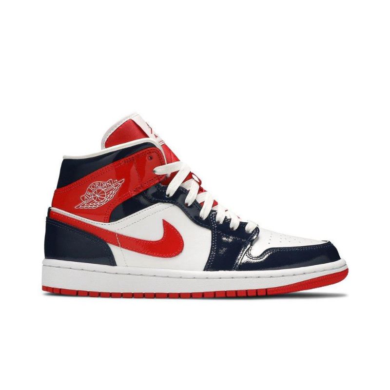 Dámské Boty Air Jordan 1 Mid Tmavě Modrá Červené Bílý