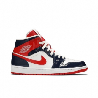 Dámské Boty Air Jordan 1 Mid Tmavě Modrá Červené Bílý