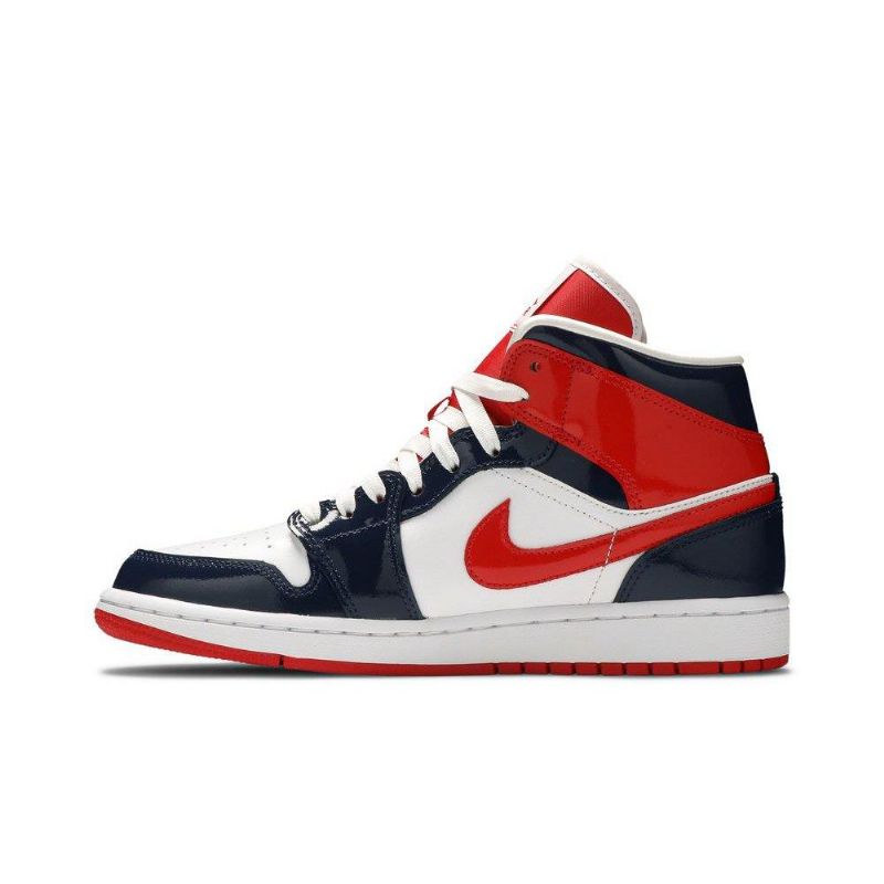 Dámské Boty Air Jordan 1 Mid Tmavě Modrá Červené Bílý
