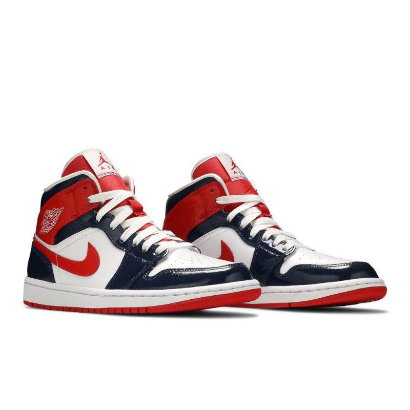Dámské Boty Air Jordan 1 Mid Tmavě Modrá Červené Bílý