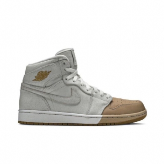 Dámské Boty Air Jordan 1 Retro High Premium Bílý Zlatý