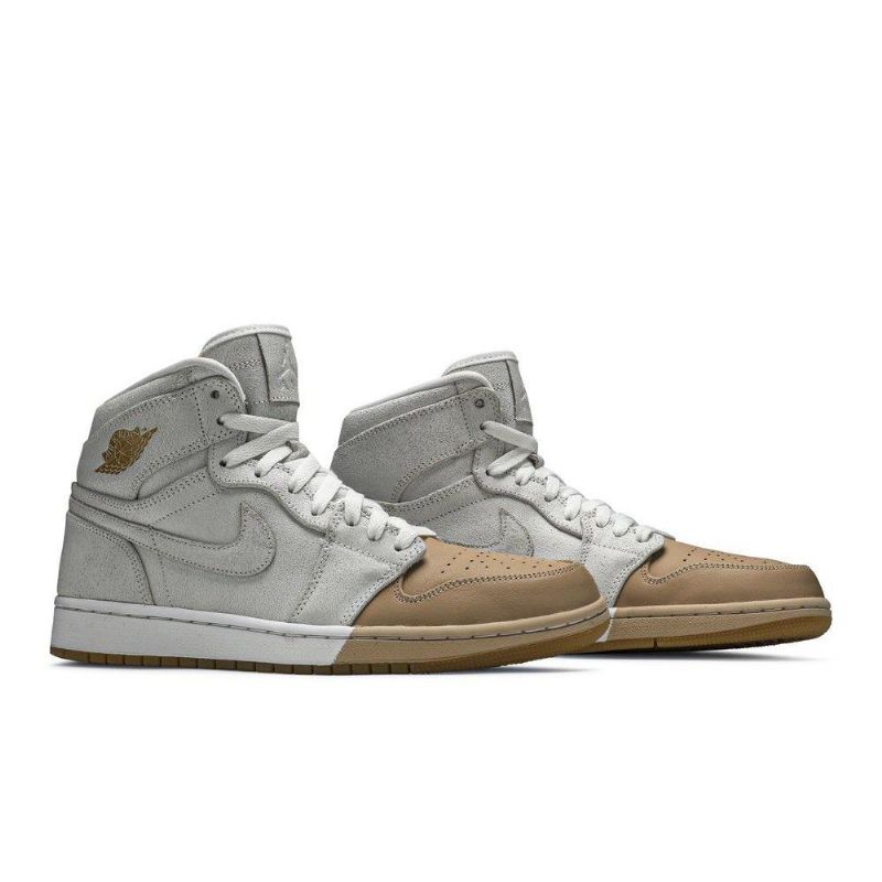 Dámské Boty Air Jordan 1 Retro High Premium Bílý Zlatý
