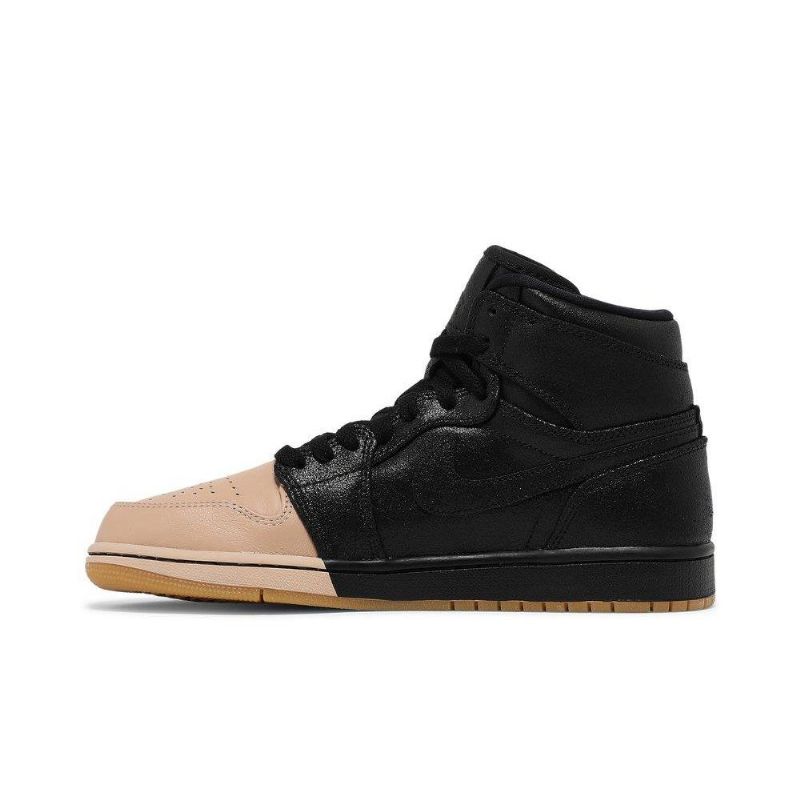 Dámské Boty Air Jordan 1 Retro High Premium Černá Zlatý Khaki
