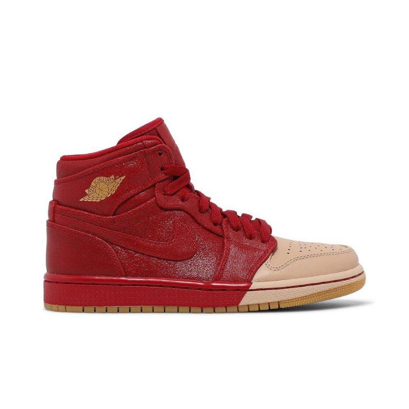 Dámské Boty Air Jordan 1 Retro High Premium Červené Hnědý