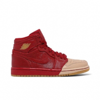 Dámské Boty Air Jordan 1 Retro High Premium Červené Hnědý