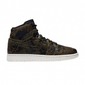 Dámské Boty Air Jordan 1 Retro High Premium Olive Zelená Černá