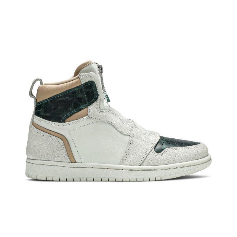 Dámské Boty Air Jordan 1 Retro High Zip Bílý Zelená Hnědé