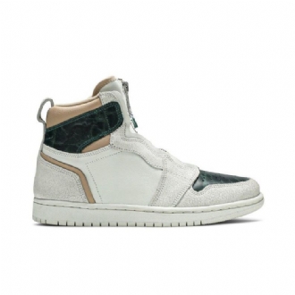 Dámské Boty Air Jordan 1 Retro High Zip Bílý Zelená Hnědé