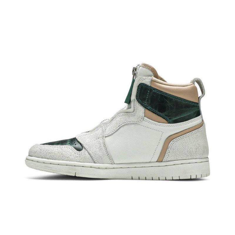 Dámské Boty Air Jordan 1 Retro High Zip Bílý Zelená Hnědé