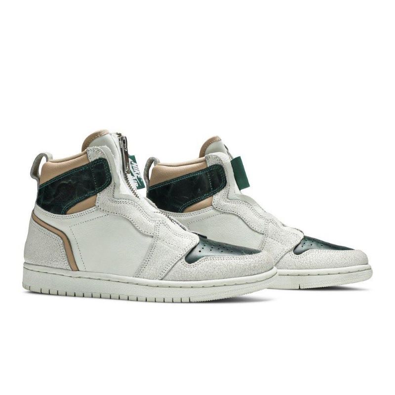 Dámské Boty Air Jordan 1 Retro High Zip Bílý Zelená Hnědé