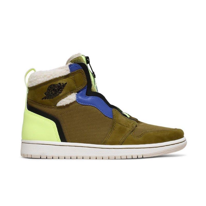Dámské Boty Air Jordan 1 Retro High Zip Olive Zelená Modrý