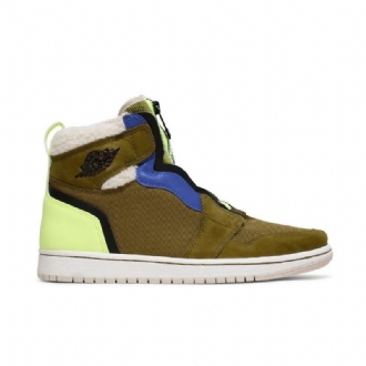 Dámské Boty Air Jordan 1 Retro High Zip Olive Zelená Modrý