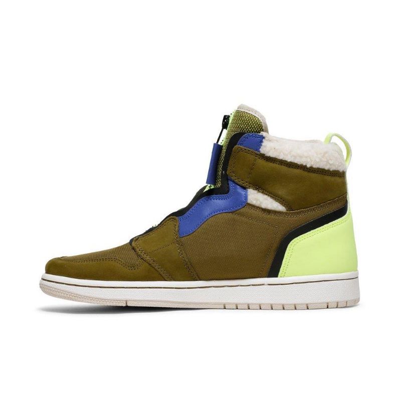 Dámské Boty Air Jordan 1 Retro High Zip Olive Zelená Modrý