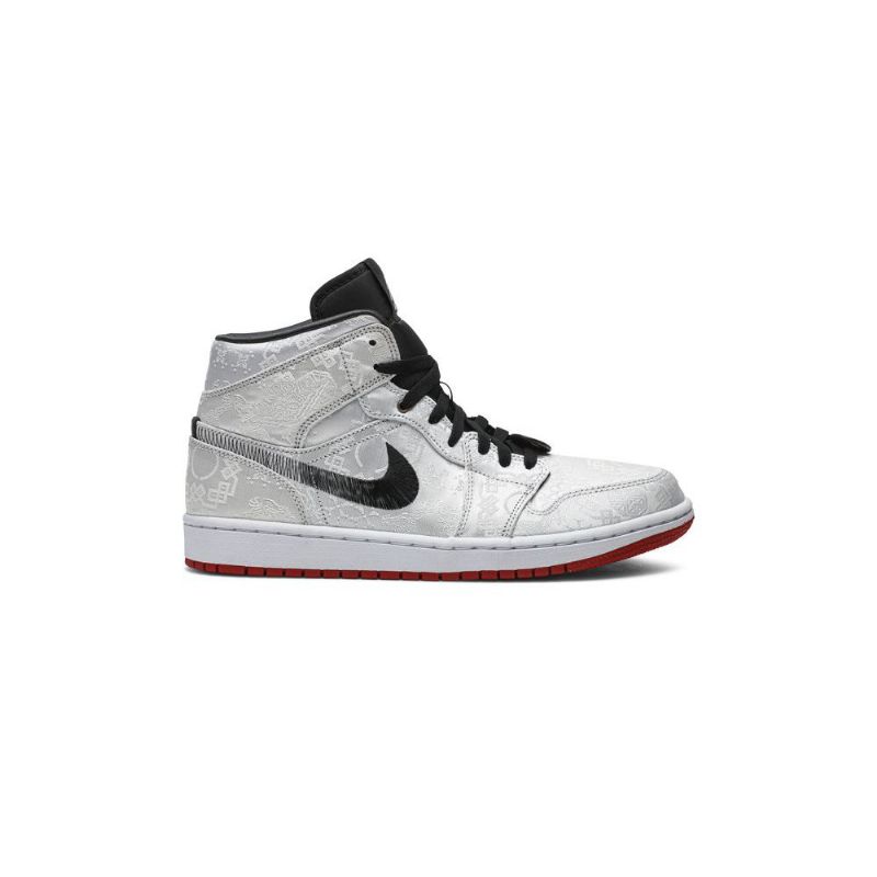 Pánské Boty Air Jordan 1 Clot Mid Bílý Černá Červené