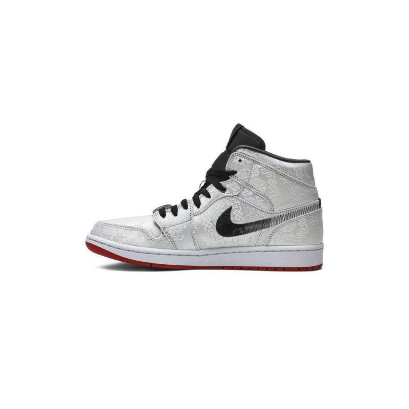Pánské Boty Air Jordan 1 Clot Mid Bílý Černá Červené