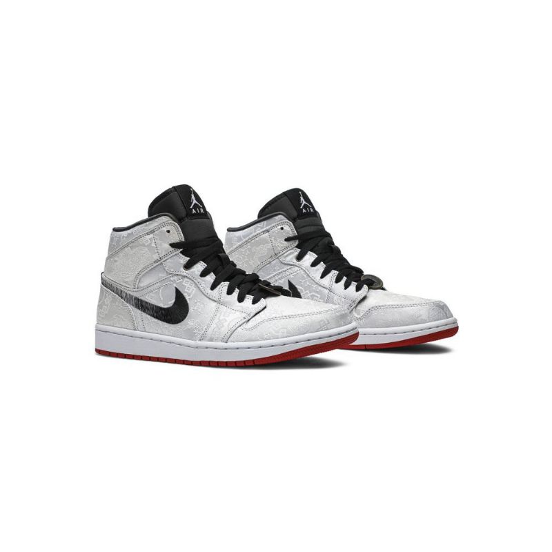 Pánské Boty Air Jordan 1 Clot Mid Bílý Černá Červené