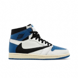 Pánské Boty Air Jordan 1 Fragment Design Travis Scott Retro High Bílý Černá Modrý