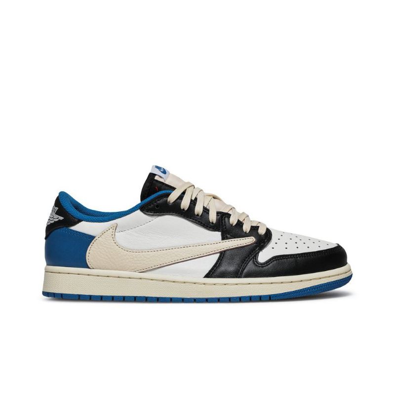 Pánské Boty Air Jordan 1 Fragment Design Travis Scott Retro Nízká Modrá Bílá Černá Béžová