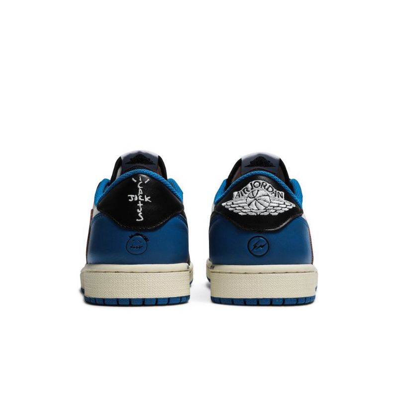 Pánské Boty Air Jordan 1 Fragment Design Travis Scott Retro Nízká Modrá Bílá Černá Béžová