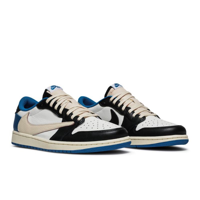 Pánské Boty Air Jordan 1 Fragment Design Travis Scott Retro Nízká Modrá Bílá Černá Béžová